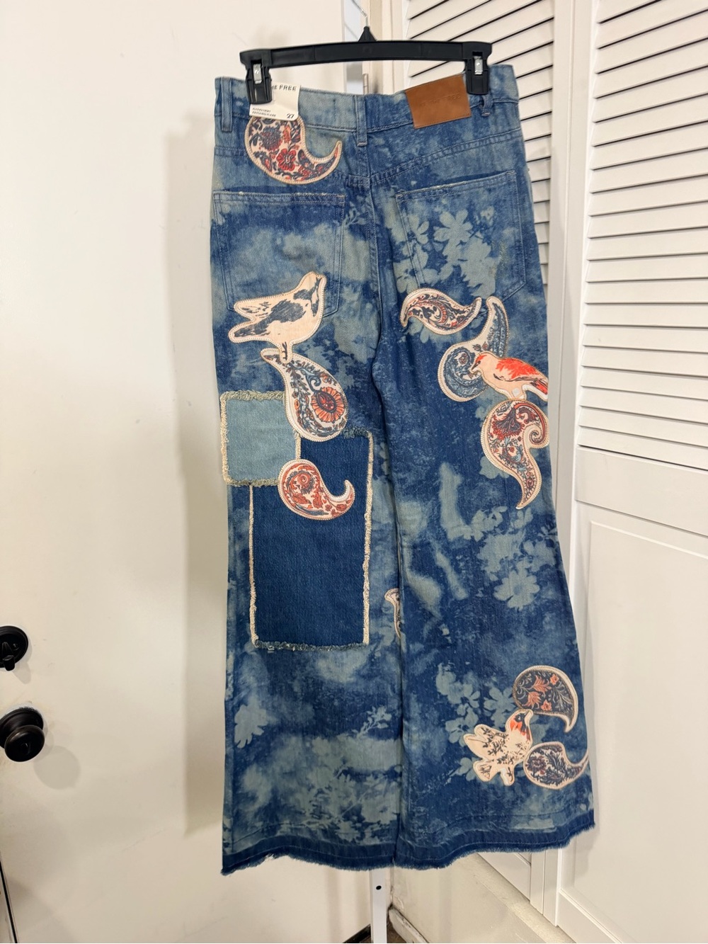 Free people x We the Free Flying high patched Jeans $348 NWT - Picture 5 of 7